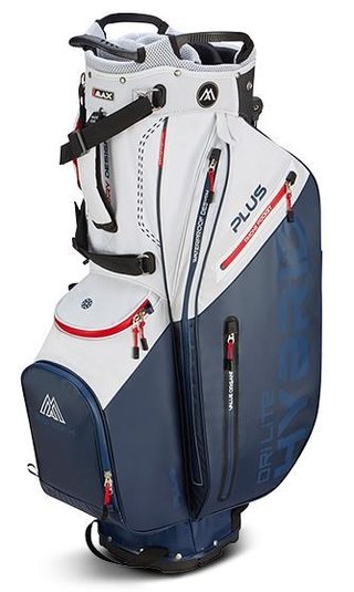 Big Max Dri Lite Hybrid Plus stand bag, wit/marine/rood