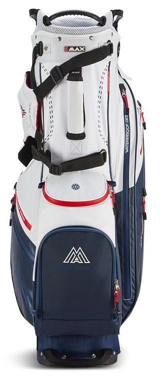 Big Max Dri Lite Hybrid Plus stand bag, wit/marine/rood