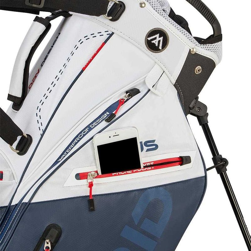 Big Max Dri Lite Hybrid Plus stand bag, wit/marine/rood