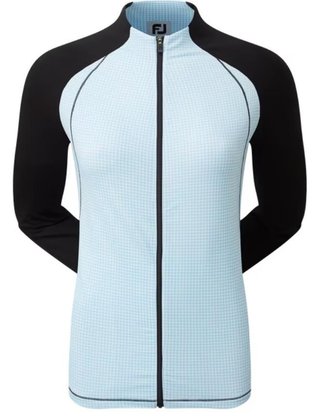 FootJoy Houndstooth Printed dames sweatshirt, zwart/blauw houndstooth