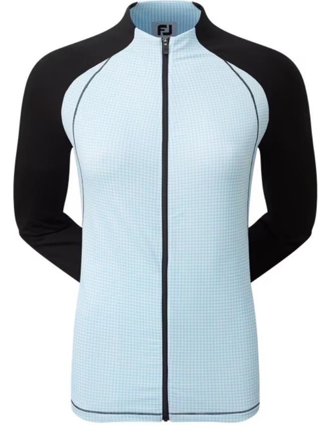 FootJoy Houndstooth Printed dames sweatshirt, zwart/blauw houndstooth
