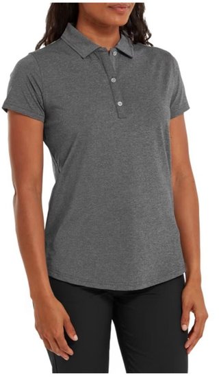 FootJoy Heather Self-Collar Lisle dames polo, zwart