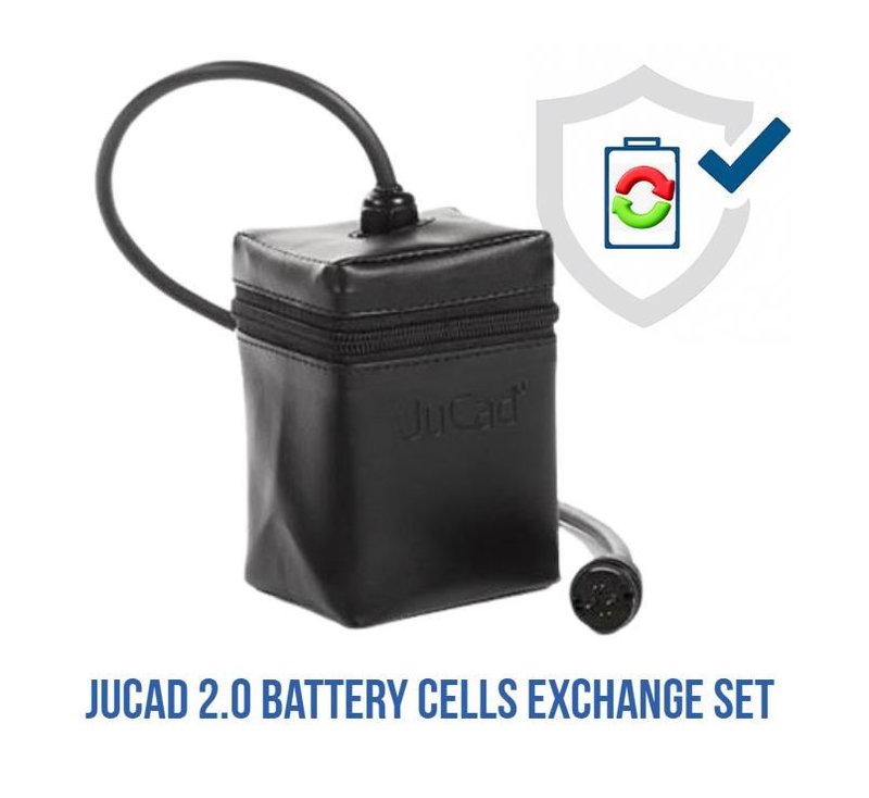 JuCad 2.0 Powerpack vervangingskit systeem zonder besturingseenheid voor zelfmontage incl. kleine batterijcellen behuizing en afdekking