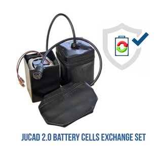 JuCad 2.0 Powerpack vervangingskit systeem zonder besturingseenheid voor zelfmontage incl. kleine batterijcellen behuizing en afdekking