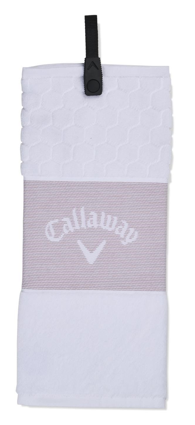Callaway Tri-Fold 23 golfhanddoek 16"x21" (40x53 cm), mauve/wit
