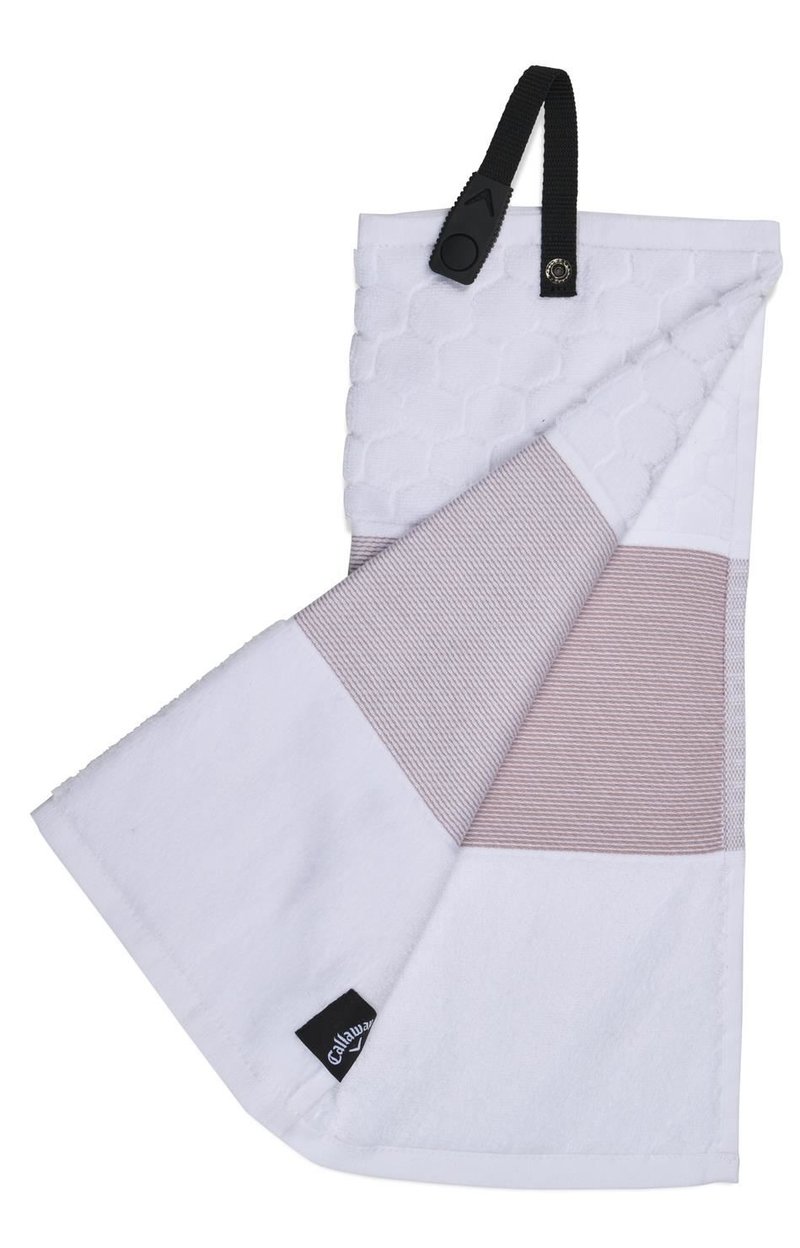Callaway Tri-Fold 23 golfhanddoek 16"x21" (40x53 cm), mauve/wit