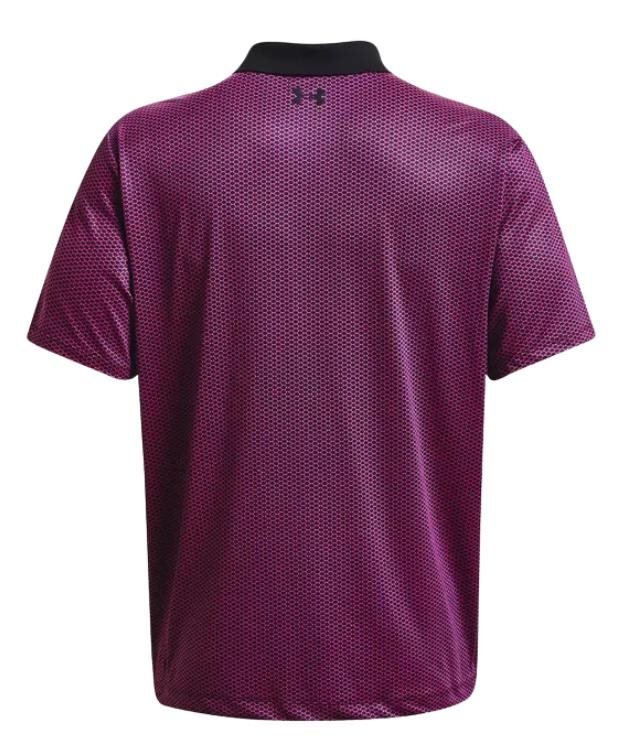 Under Armour Performance 3.0 Printed heren polo, zwart/roze
