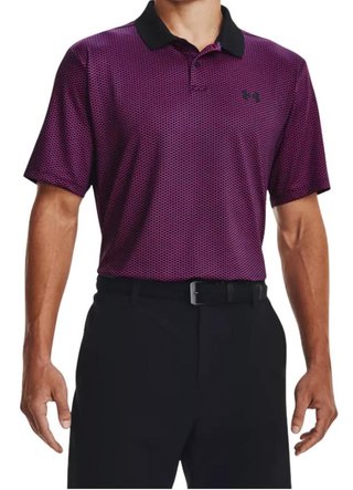 Under Armour Performance 3.0 Printed heren polo, zwart/roze