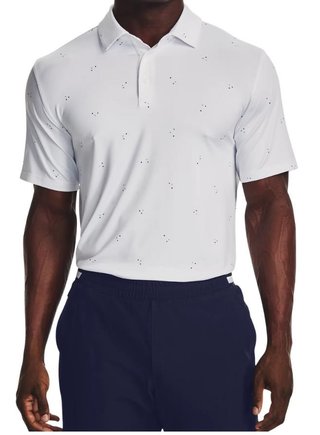 Under Armour Playoff 3.0 Printed heren polo, wit/static blue
