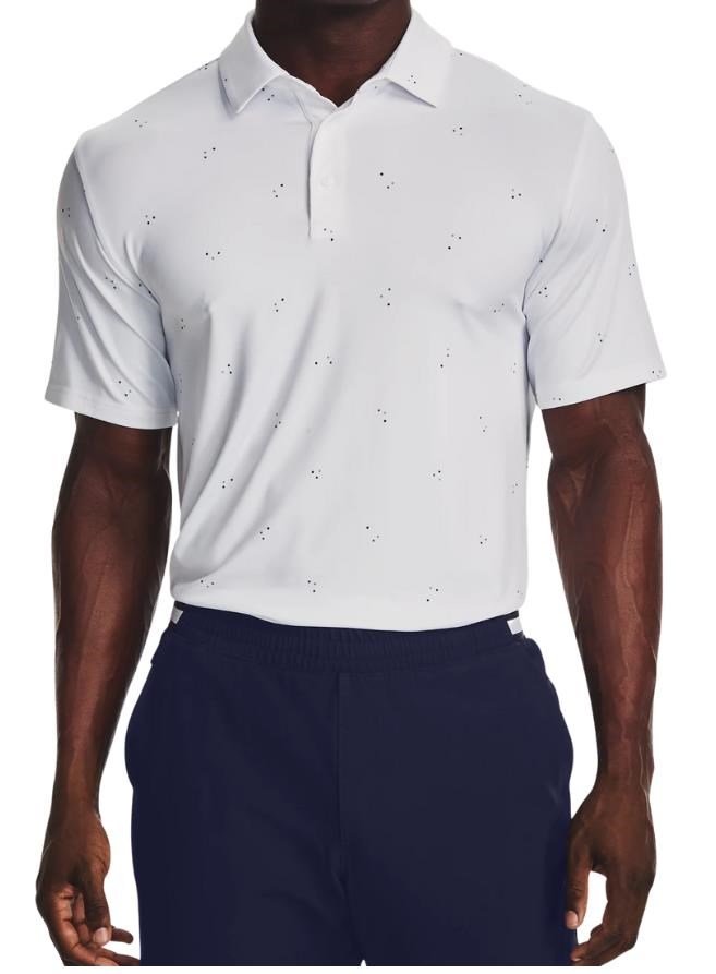 Under Armour Playoff 3.0 Printed heren polo, wit/static blue