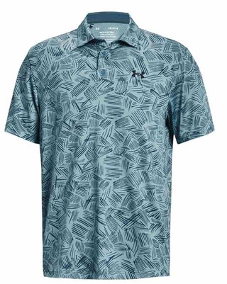 Under Armour Playoff 3.0 Printed heren polo, still water/static blue