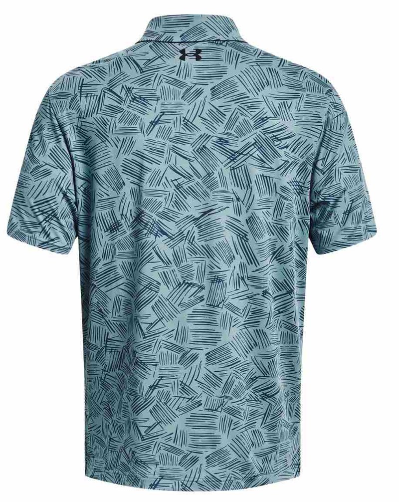 Under Armour Playoff 3.0 Printed heren polo, still water/static blue