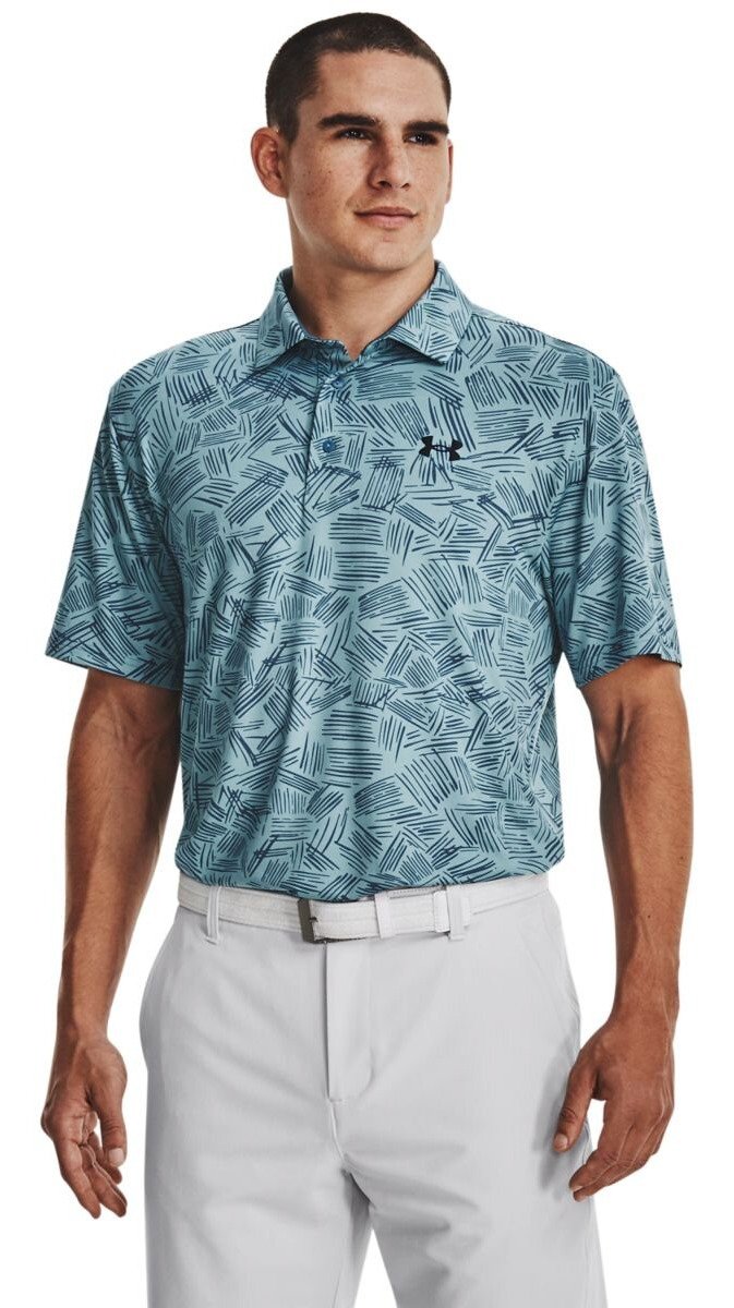 Under Armour Playoff 3.0 Printed heren polo, still water/static blue