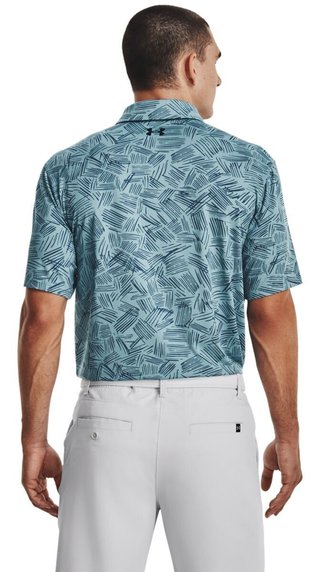 Under Armour Playoff 3.0 Printed heren polo, still water/static blue