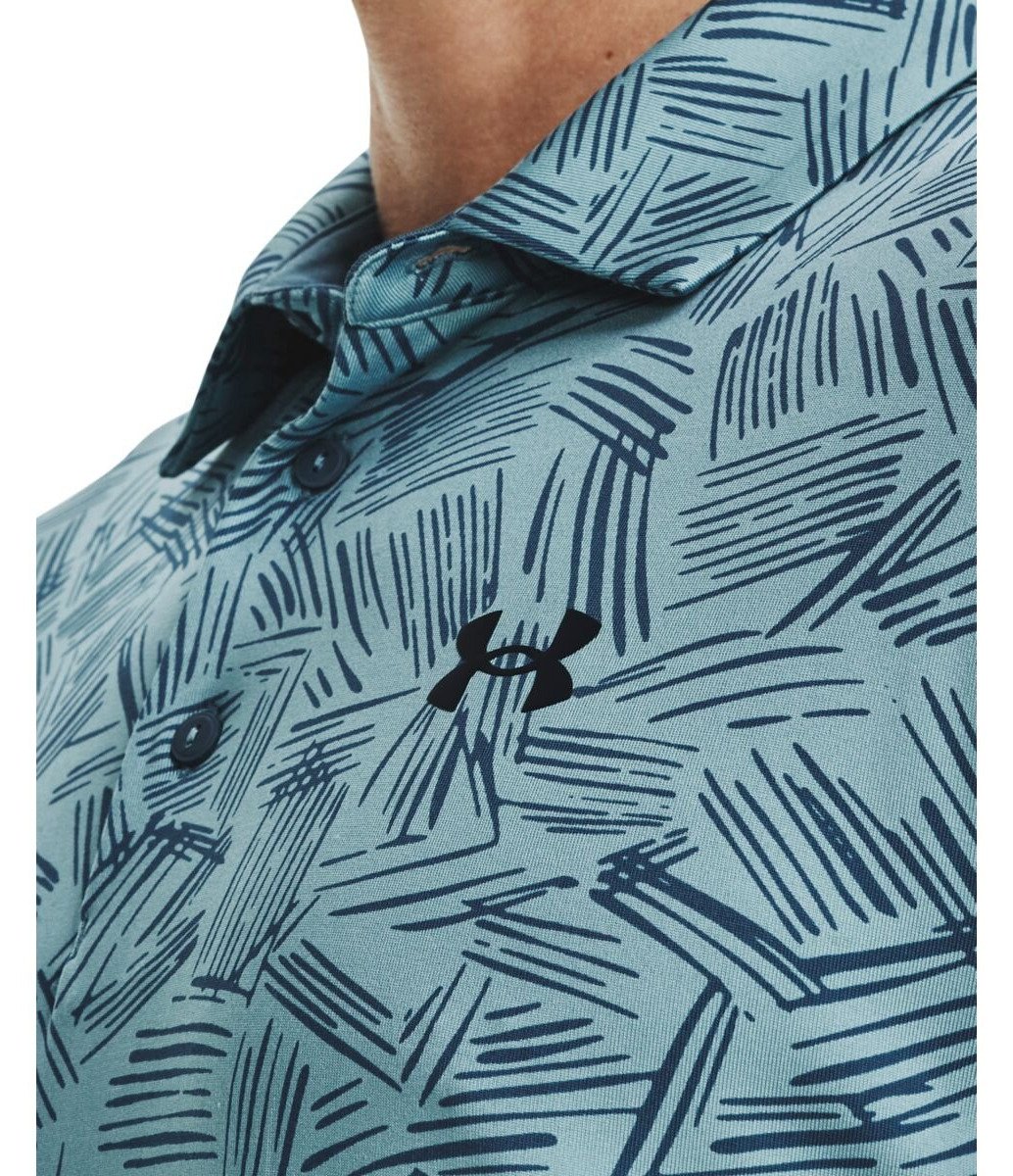 Under Armour Playoff 3.0 Printed heren polo, still water/static blue