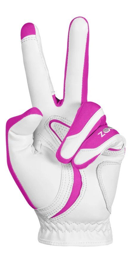Zoom Zoom Hybrid dames golfhandschoen, wit/roze