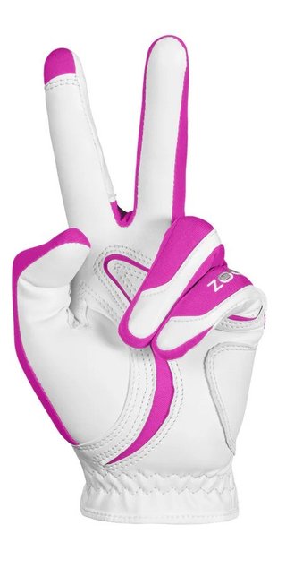 Zoom Zoom Hybrid dames golfhandschoen, wit/roze