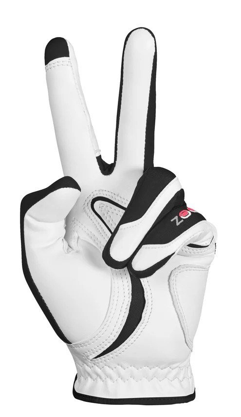 Zoom Zoom Hybrid heren golfhandschoen, wit/zwart/rood