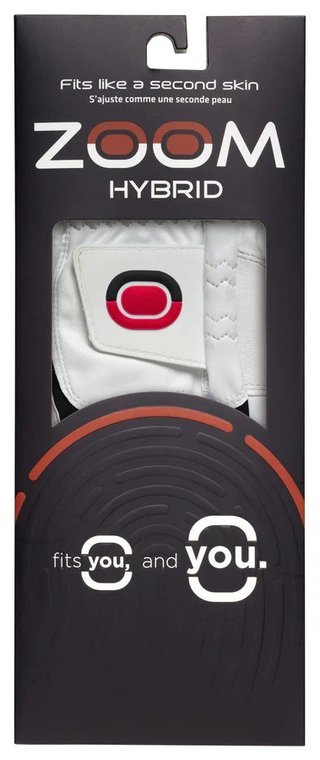 Zoom Zoom Hybrid heren golfhandschoen, wit/zwart/rood