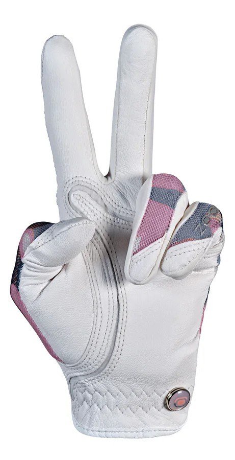 Zoom Zoom Sun Style camouflage dames golfhandschoen, wit/roze