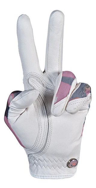 Zoom Zoom Sun Style camouflage dames golfhandschoen, wit/roze