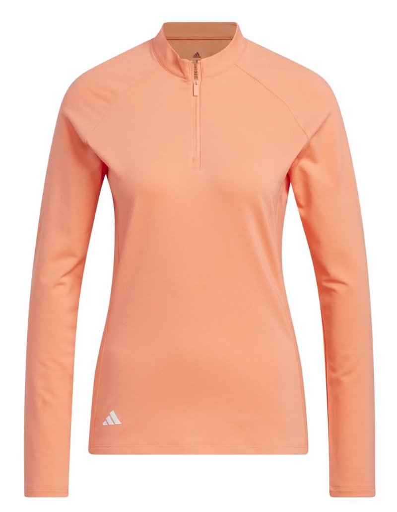 Adidas Solid Quarter Zip Long Sleeve dames sweatshirt, coral fusion