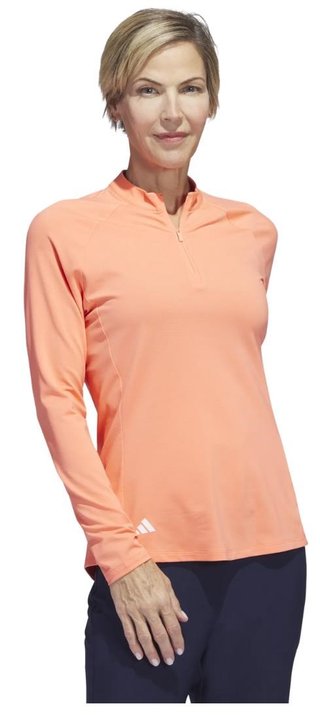 Adidas Solid Quarter Zip Long Sleeve dames sweatshirt, coral fusion