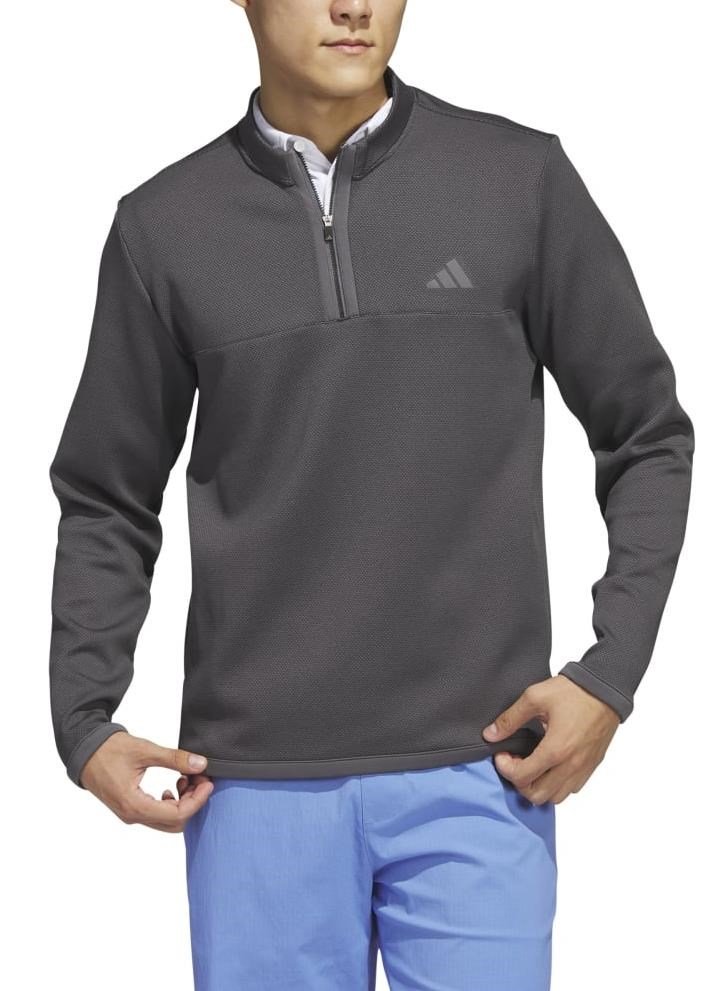 Adidas Microdot 1/4 zip heren sweater, zwart/wit