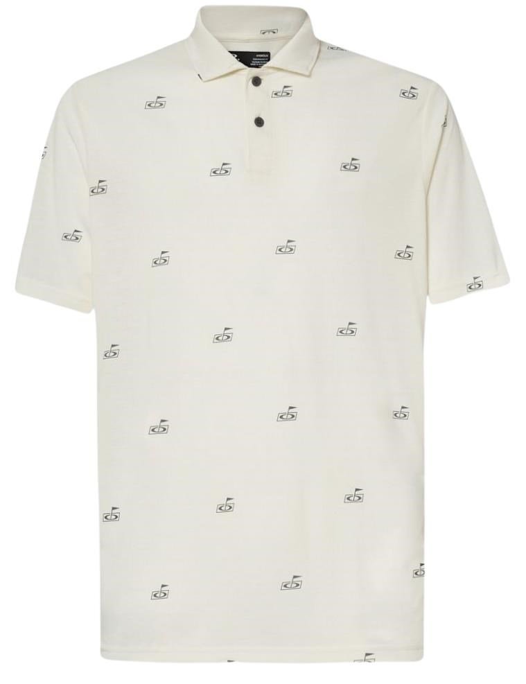 Oakley Golf Flag Pattern heren polo, arctic white