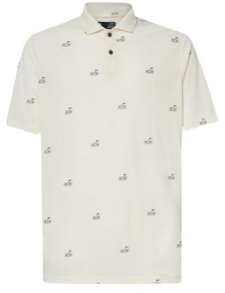 Oakley Golf Flag Pattern heren polo, arctic white