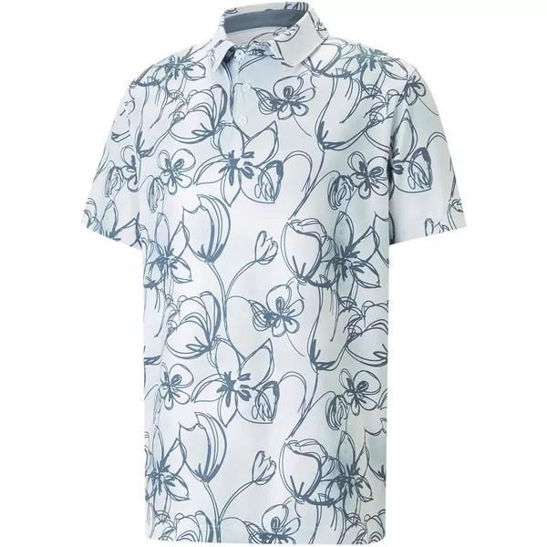 Puma Cloudspun Stems heren polo, white/evening sky