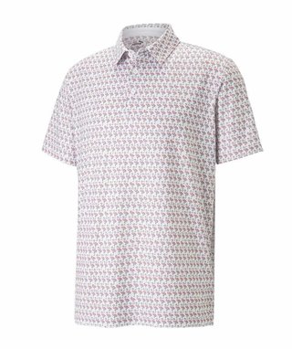 Puma Mattr Flamingo heren polo, bright white/flamingo pink