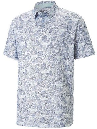 Puma Mattr Seaplanes heren polo, navy blazer/tropical aqua