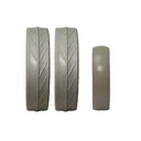 JuCad tires - 2 achterwielen, 1 voorwiel, grijs