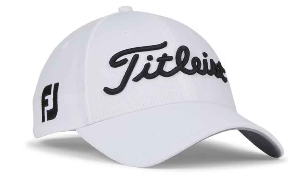 Titleist Tour Elite heren pet, wit/zwart