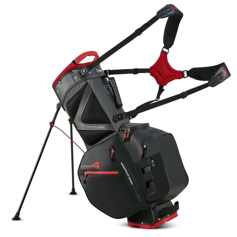 Big Max AQUA Hybrid 4 stand bag, zwart/houtskool/rood