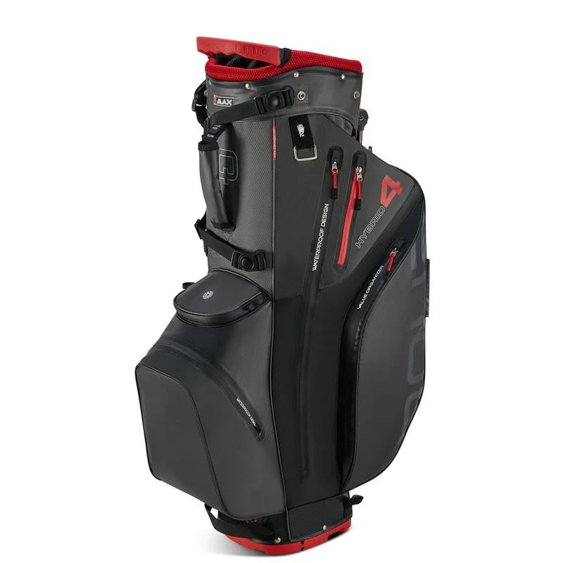 Big Max AQUA Hybrid 4 stand bag, zwart/houtskool/rood