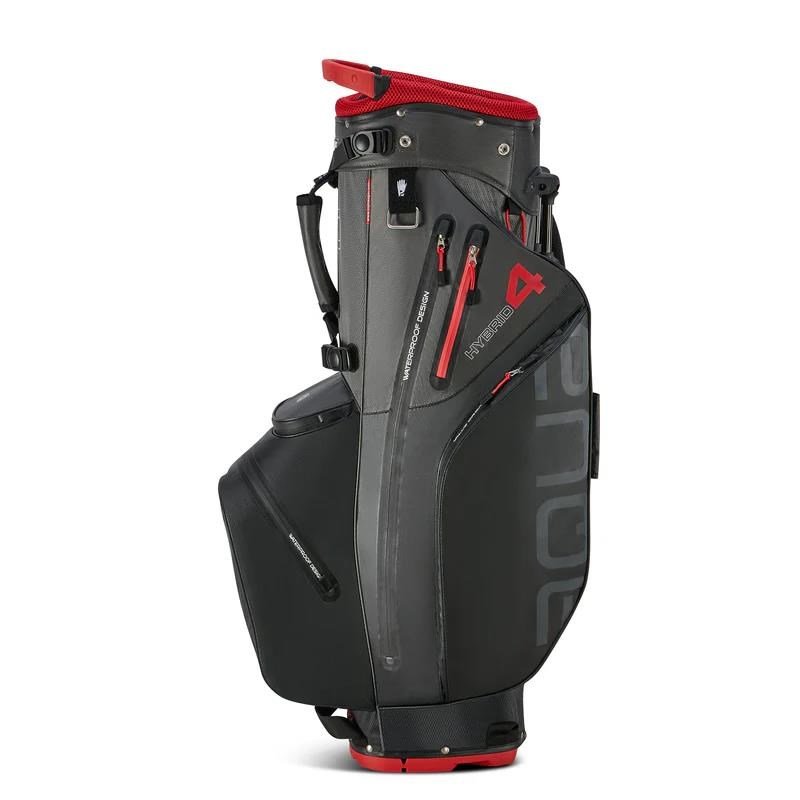 Big Max AQUA Hybrid 4 stand bag, zwart/houtskool/rood