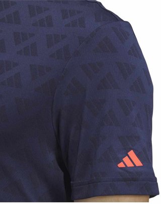 Adidas Adi Jacquard Mock heren polo, zwart/collegiate navy