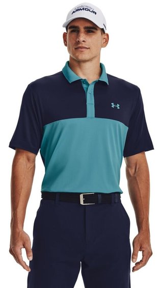 Under Armour Perf 3.0 Color Block heren polo, glacier blue