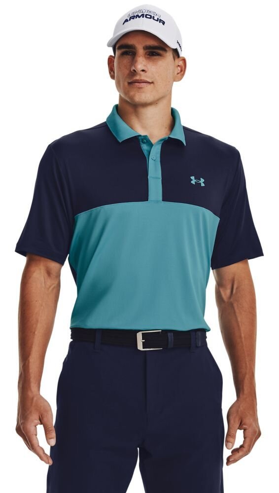 Under Armour Perf 3.0 Color Block heren polo, glacier blue