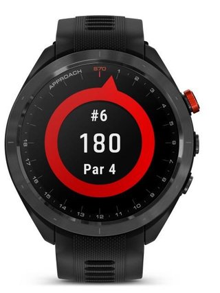 Garmin Approach S70 47mm GPS-horloge, keramische lunette zwart/siliconen band zwart