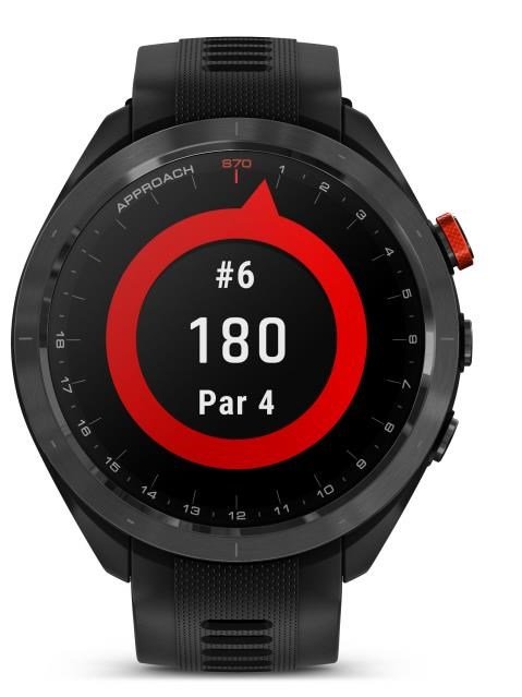 Garmin Approach S70 47mm GPS-horloge, keramische lunette zwart/siliconen band zwart
