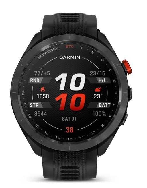 Garmin Approach S70 47mm GPS-horloge, keramische lunette zwart/siliconen band zwart