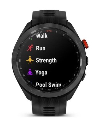 Garmin Approach S70 47mm GPS-horloge, keramische lunette zwart/siliconen band zwart