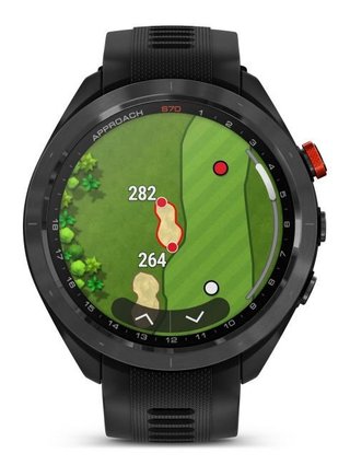 Garmin Approach S70 47mm GPS-horloge, keramische lunette zwart/siliconen band zwart