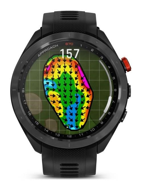 Garmin Approach S70 47mm GPS-horloge, keramische lunette zwart/siliconen band zwart