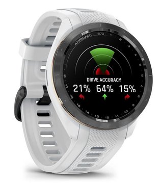 Garmin Approach S70 42mm GPS-horloge, keramische zwarte lunette/witte siliconen band