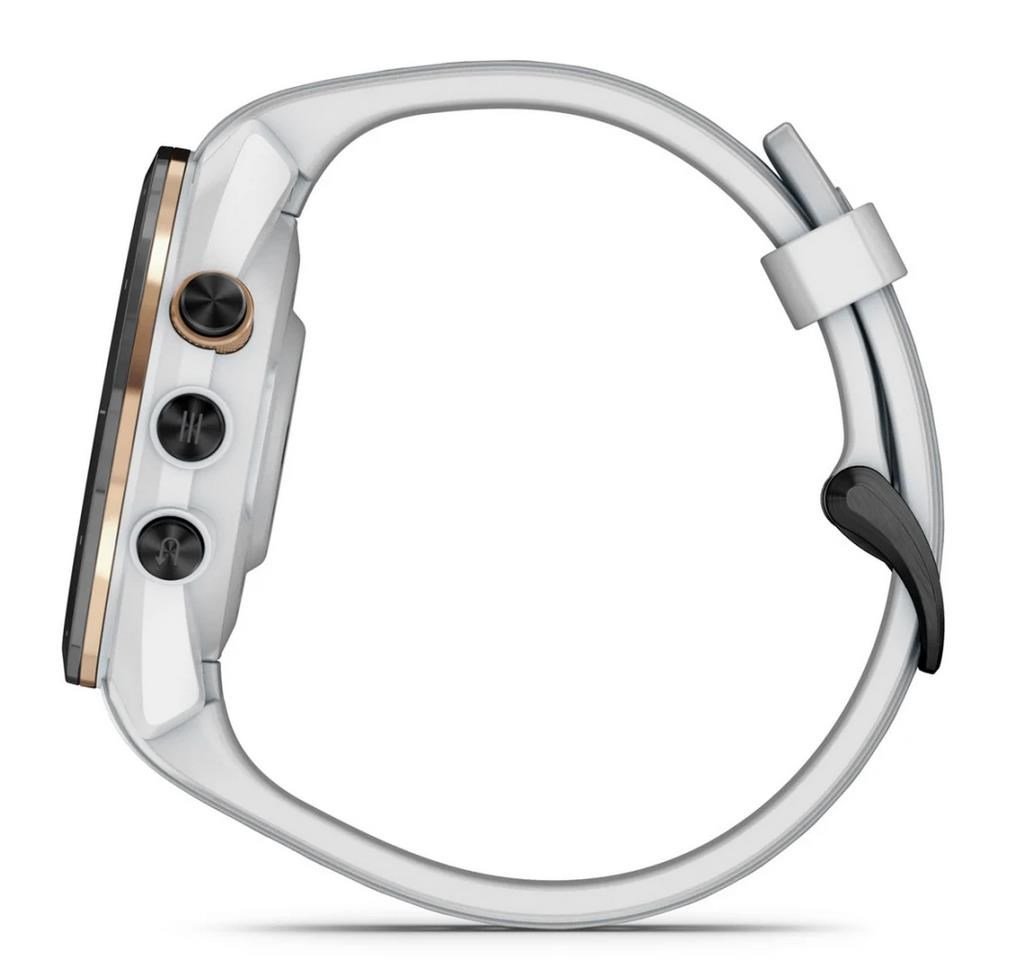 Garmin Approach S70 42mm GPS-horloge, keramische zwarte lunette/witte siliconen band
