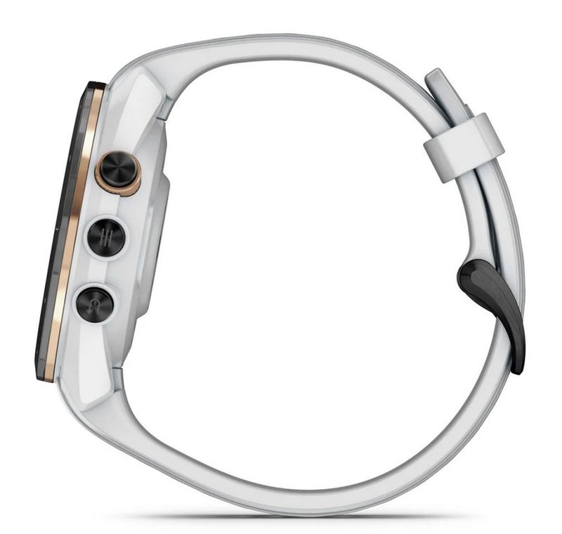 Garmin Approach S70 42mm GPS-horloge, keramische zwarte lunette/witte siliconen band